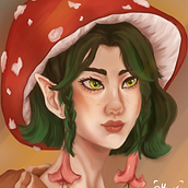 Retrado fantasía Elfa del bosque. Drawing, Portrait Drawing, Digital Drawing, Traditional illustration, Digital Illustration, and Digital Painting project by Michelle Coisson - 05.27.2025