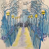 Urban Landscape . Projekt z dziedziny Trad, c, jna ilustracja,  R, sunek,  Malarstwo, Malowanie akwarelą, Kreat, wność, Projektowanie mod, Sketchbook i Sketching użytkownika csaborah - 01.06.2025