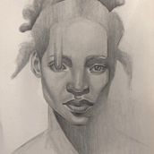 Portrait au graphite. Artistic Drawing, Drawing, Figure Drawing, Fine Arts, Traditional illustration, Pencil Drawing, Portrait Drawing, Realistic Drawing, and Sketching project by Mélissa Giroux - 06.02.2025