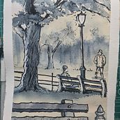 Three Sketches in Raro's Style. Drawing, Ink Illustration, Painting, Sketchbook, Sketching, and Watercolor Painting project by patricia_o - 06.02.2025