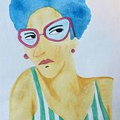 Señora al sol . Traditional illustration, Painting, and Watercolor Painting project by Trinidad Vera - 06.03.2025