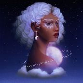 Moon girl . Drawing, Portrait Drawing, Digital Drawing, Traditional illustration, Digital Illustration, and Digital Painting project by Helo Nery - 06.03.2025