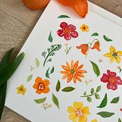 My Vibrant Floral Pattern with Watercolors. Traditional illustration, Botanical Illustration, Pattern Design, and Watercolor Painting project by avdpoel2 - 06.05.2025