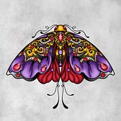 Mariposa ornamental: brillo, elegancia y transformación. Un proyecto de Ilustración digital, Dibujo, Diseño gráfico, Diseño, Diseño digital, Pintura digital y Diseño de tatuajes de Daniela Hernandez Gonzalez - 06.06.2025