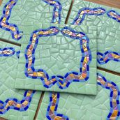 Mosaic Snake Tiles - Wedding Decoration. Un proyecto de Diseño de interiores, Interiorismo y Diseño de papelería				 de Amy Exton - 06.06.2025