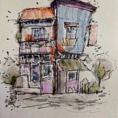 SKETCH HOUSE. Architectural Illustration, Drawing, Ink Illustration, Sketchbook, and Sketching project by estructurasviza1 - 06.06.2025