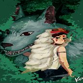 Fanart Princesa Mononoke. Un proyecto de Ilustración digital, Dibujo y Dibujo digital de Mar Díaz - 09.06.2025