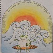 La Rana que no Sabia que Podia Surfear. Un proyecto de Creatividad, Dibujo, Dibujo a lápiz, Ilustración tradicional y Pintura de milagros concina - 09.06.2025