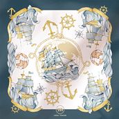 Marine Scarf design Ein Projekt aus dem Bereich Traditionelle Illustration, Musterdesign und Textildesign von Mona Tomassi - 10.06.2025