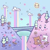 The Kawaii Bridge Between Two Moods. Digital Illustration, Drawing, Character Design, Digital Drawing, and Digital Design project by shwetabp96 - 06.11.2025