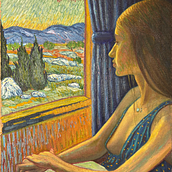 La Fille dans le Bus. Een project van Schilderij y  Olieverfschilderij van Florian Clemente - 14.06.2025