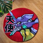 EVA 01 en Tufting: homenaje a Evangelion. Un proyecto de Artesanía, Diseño textil, Interiorismo, Diseño de interiores y Decoración de interiores de Jaime Castro-Palomino Rubio - 14.06.2025
