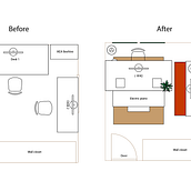 Home office for 2 people redesign . Een project van  Interieurdecoratie y  Interieur van Lotem and Ofir - 17.06.2025