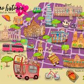 Centro Histórico de la Ciudad de México ♥. Un proyecto de Dibujo, Ilustración tradicional, Ilustración digital, Infografía y Pintura digital de Paulina Esperanza Guerrero Rojas - 17.06.2025