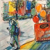 Still searching . Architectural Illustration, Drawing, Traditional illustration, Sketchbook, Sketching, and Watercolor Painting project by alyde_ruby - 06.18.2025