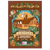 Height Library Tribute Poster. Digital Illustration, H, Lettering, Lettering, T, and pograph project by Suzanne Murphy-Devenny - 06.18.2025