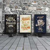 Posters para restaurantes  Ein Projekt aus dem Bereich Traditionelle Illustration, Lettering, Digitale Illustration, Vektorillustration und Digitales Lettering von Andres Alvarez - 19.06.2025