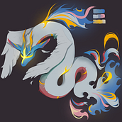 Kitsune Dragon.... Character Design, Digital Drawing, Digital Illustration, Digital Painting, and Traditional illustration project by Luu Dann - 06.20.2025