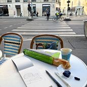 Baguette, coffee & Paris . Traditional illustration project by R Jun - 06.20.2025