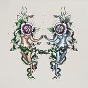 Ladies of the flowers . Creativit, Design, Drawing, Traditional illustration, Pencil Drawing, and Tattoo Design project by Carrie Apps - 06.20.2025
