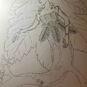 Forest themed mermaid. Un progetto di Creatività, Disegno, Illustrazione tradizionale e Sketchbook di Justine - 21.06.2025