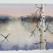 Paisajes atmosféricos en acuarela. Fine Arts, Watercolor Painting, and Painting project by Beatriz Fid - 06.21.2025