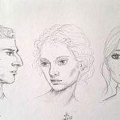 Profile, 3/4, Front Portrait. Artistic Drawing, Drawing, Portrait Drawing, Sketchbook, and Sketching project by sandraortu - 06.22.2025