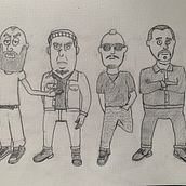 Rancid band- Cartoon style. Drawing, Character Design, and Traditional illustration project by matthieu_lebastard - 06.22.2025