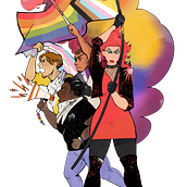 PRIDE: a series of illustrations for the Toscana Pride Event. . Digital Illustration, Drawing, Communication, Digital Drawing, and Comic project by Agnese Puccinelli - 06.23.2025