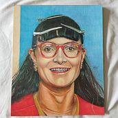 Yo soy Betty, la fea. Een project van  Beeldende kunst, Tekening met potlood, Traditionele illustratie,  Tekening,  Portrettekening, Realistische tekening,  Artistieke tekening y Tekenen met kleurpotloden van Mariela Velázquez Villa - 26.06.2025
