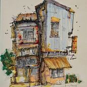 Expressive Architectural Sketching with Colored Marker. Architectural Illustration, Drawing, Ink Illustration, Sketchbook, and Sketching project by daleworx - 06.26.2025