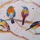 Sarah Stokes Birds Course. Watercolor Painting project by myrviel - 06.26.2025