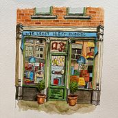 Boekwinkel. Architectural Illustration, Drawing, Painting, and Watercolor Painting project by marjamax - 06.27.2025