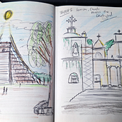 Around the World in 180 Stays. Drawing, DIY, and Sketchbook project by tnewton6969 - 06.27.2025