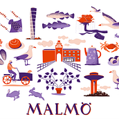 My Malmö - explorando possibilidades de ilustração digital e design de padrões. Ilustração digital, e Pattern Design projeto de Barbara Ekelund - 28.06.2025