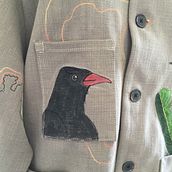 The Chough Toile. Projekt z dziedziny  Sz, cie,  Malarstwo i  Haft użytkownika hilaryjanejoyce - 29.06.2025