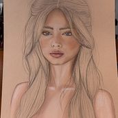 Ilustración con pasteles y lápices de colores. Portrait Drawing project by Vanessa Palma - 06.29.2025