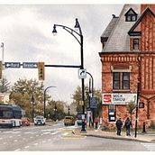 Home of the "Garbage Plate". Gouache Painting, Traditional illustration, Fine Arts, Painting, Sketching, Pencil Drawing, Sketchbook, Architecture, Architectural Illustration, Artistic Drawing, Realistic Drawing, L, scape Architecture, Drawing, and Street Art project by Amy Pak - 06.30.2025