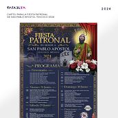 Cartel de la Fiesta Patronal en Honor a San Pablo Apóstol Texcoco 2024. Un proyecto de Diseño gráfico, Diseño de carteles y Publicidad de Rafael Bustos Maldonado - 02.07.2025