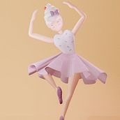 Doce bailarina. Un proyecto de Modelado 3D, Diseño de personajes, Ilustración digital, Ilustración tradicional y Manga de Aline Cardoso - 05.07.2025