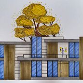 Final Project Rendering. Un proyecto de Ilustración arquitectónica, Arquitectura, Dibujo, Diseño de interiores y Bocetado de Camelia Domínguez Gálvez - 08.07.2025