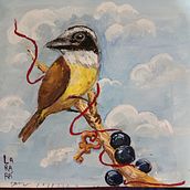 Bem te vi. Fine Arts, Naturalistic Illustration, Oil Painting, and Painting project by Lara Matos - 07.10.2025