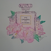 Ilustración de moda en acuarela: Chanel N° 5 Ein Projekt aus dem Bereich Aquarellmalerei und Mode-Illustration von Oriana Malvestiti - 11.07.2025