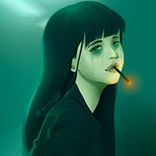 Retrato Smoking Girl. Traditional illustration, Digital Illustration, and Digital Painting project by Gabriel Garaban - 07.11.2025