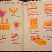 My Morning Routine Prompt. Projekt z dziedziny  Sztuki piękne, Sketching, Kreat, wność,  R, sunek, Sketchbook i Uważność użytkownika Rabeea - 13.07.2025