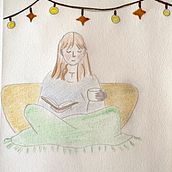 Peaceful me. Sketching, Creativit, Drawing, Traditional illustration, Watercolor Painting, Gouache Painting, and Sketchbook project by Nicoletta Stizzoli - 07.14.2025