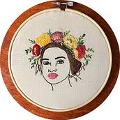 Gaia portrait embroidery embroidery . Embroider, and Textile Design project by chocmystt - 07.15.2025