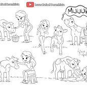 Design de personagens para animação - Talita e vaquinha Lolla. Un proyecto de Animación, Animación de personajes, Diseño de personajes e Ilustración digital de Lucas Rafael Simone - 15.07.2025