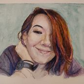 Retrato artístico en acuarela. Watercolor Painting project by Mercè - 07.19.2025