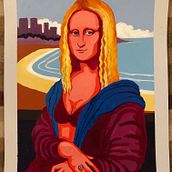 Aussie Mona Lisa at Bondi Beach Sydney. Painting project by karentoothart - 07.21.2025